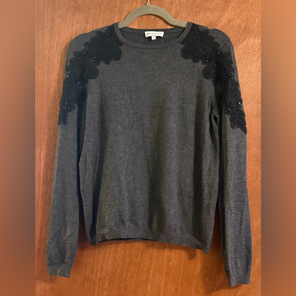 Warehouse Charcoal Knit Top